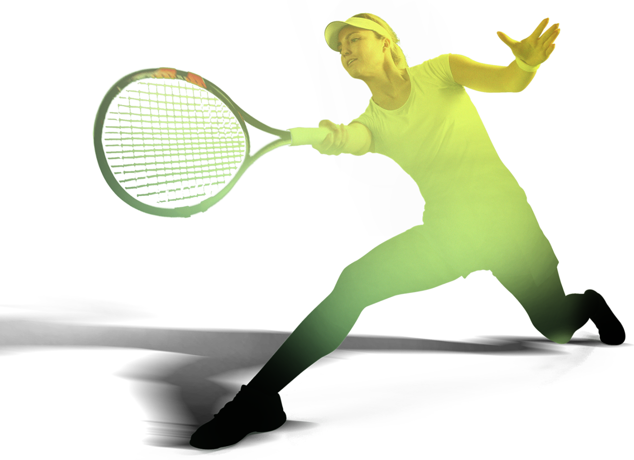 Imagen de una mujer joven jugando al tenis